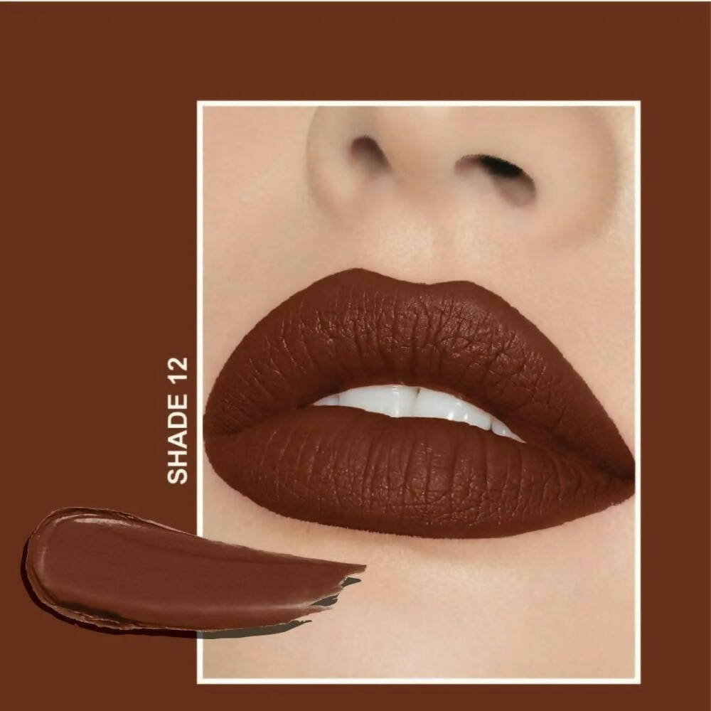 Flicka Tomato Brown Matte Finish Lipstick Shade 12