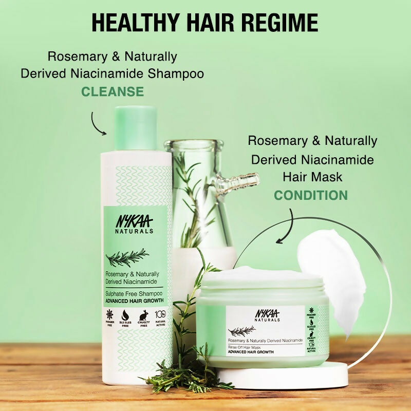 Nykaa Naturals Rosemary & Naturally Derived Niacinamide Shampoo + Mask Hair Growth