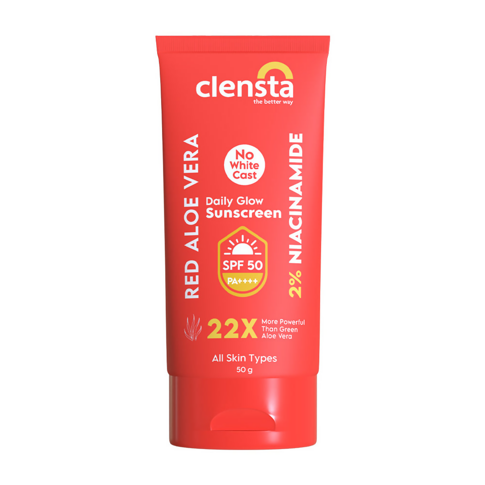 Clensta Red Aloe Vera Daily Glow Sunscreen SPF 50