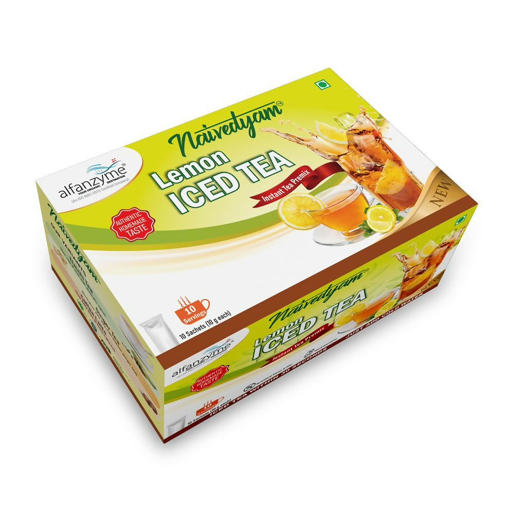 Naivedyam Lemon Iced Instant Tea Premix Powder Sachets