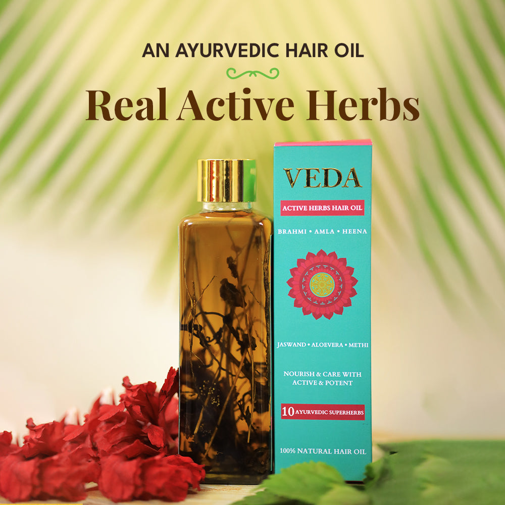 Veda Ayurvedic Cold Pressed Hair Oil - Ayurvedic Jadi Butis Infused Oil