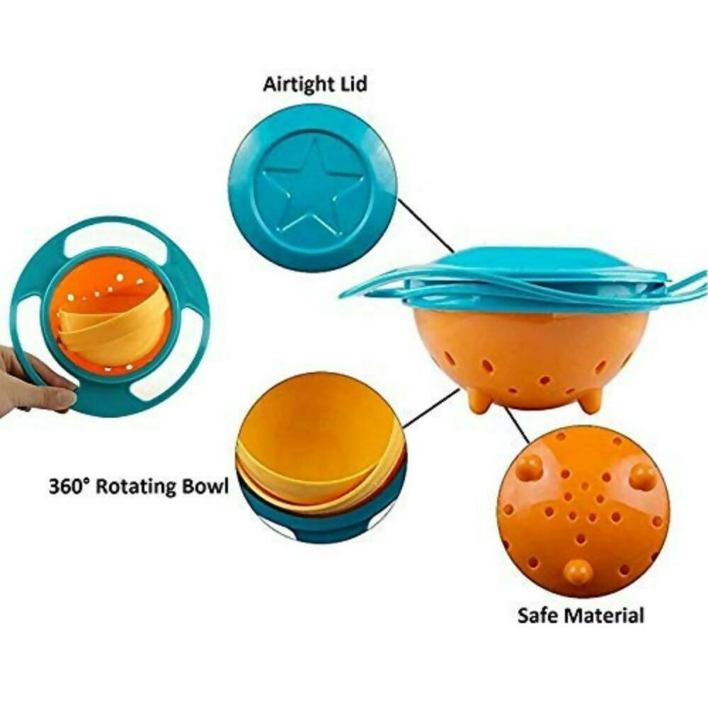 Nightstar 360? Revolving Spill Proof Food Snack Feeding Bowl Multicolor