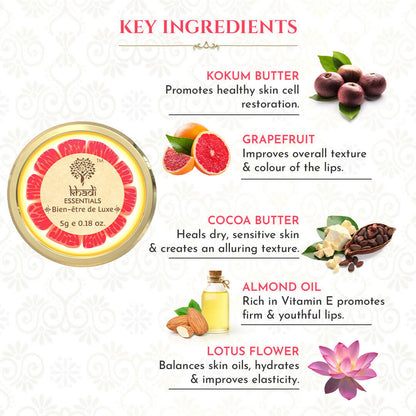 Khadi Essentials Wine Grapefruit Lip Balm