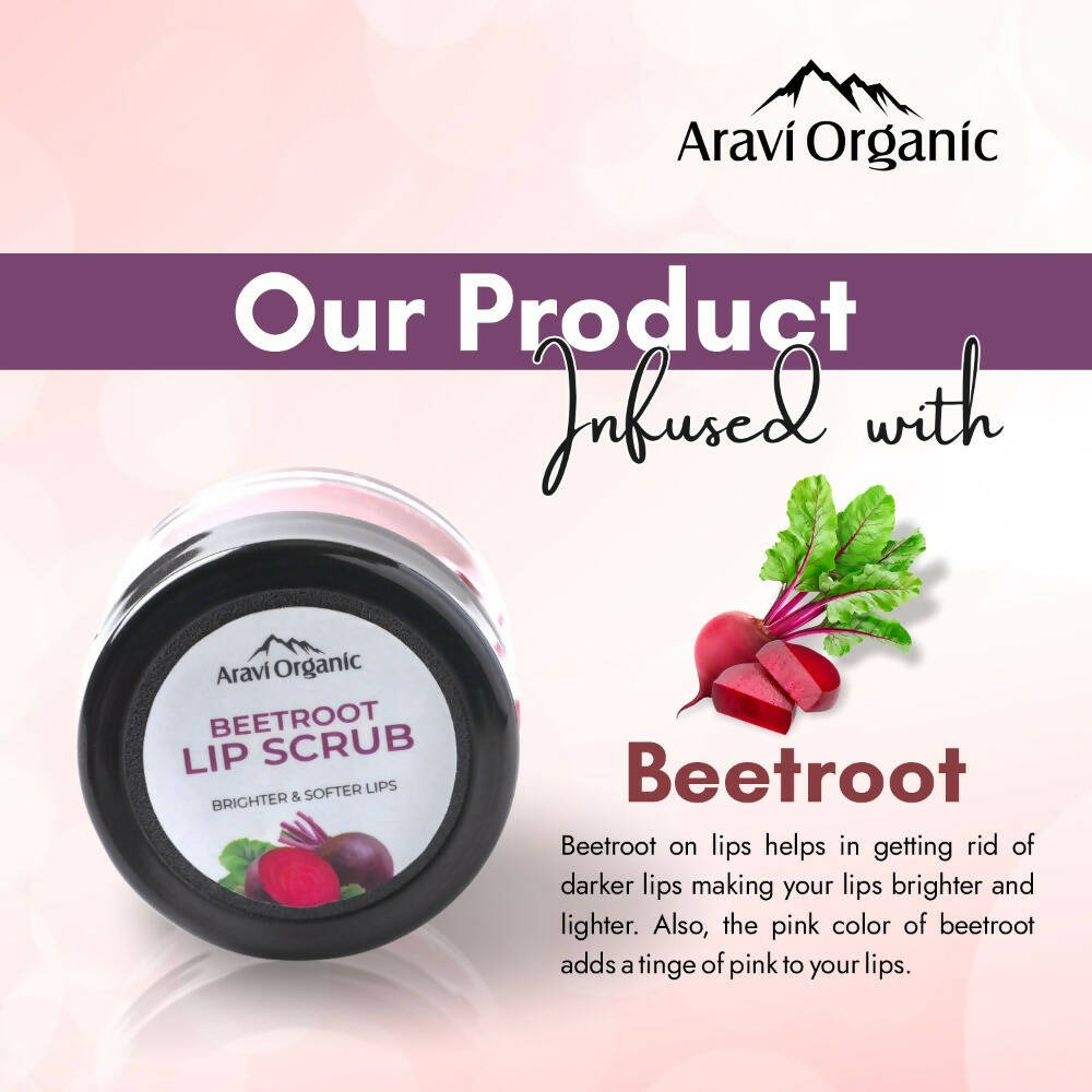 Aravi Organic Beetroot Lip Lightening Scrub Balm