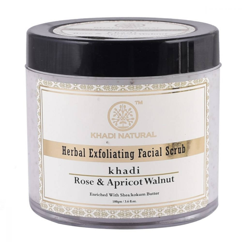 Khadi Natural Rose & Apricot Walnut Herbal Exfoliating Facial Scrub