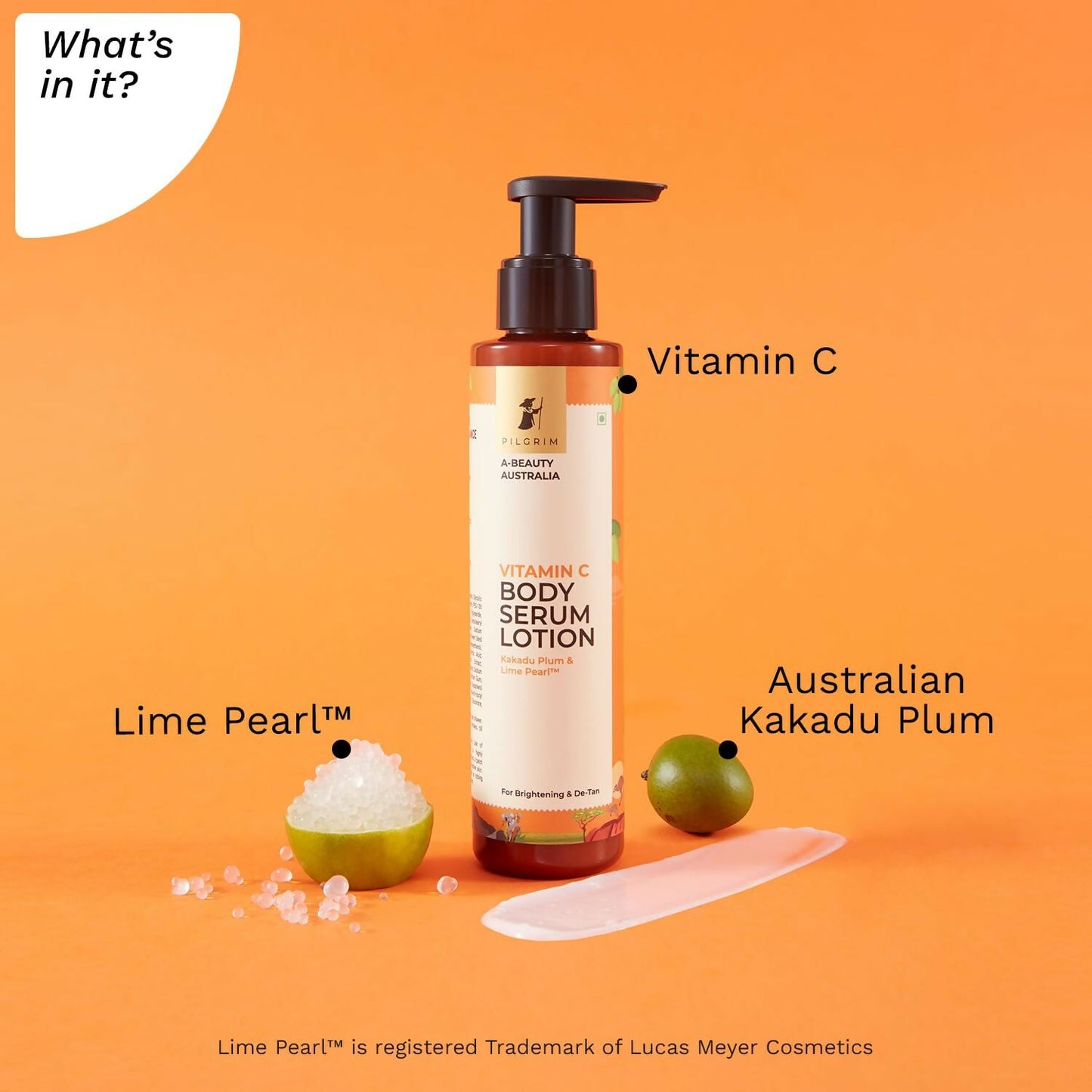 Pilgrim Australian Vitamin C Body Serum Lotion with Kakadu Plum & Lime Pearl, Fades Dark Spots & Evens Skin Tone For Brightening & Detan