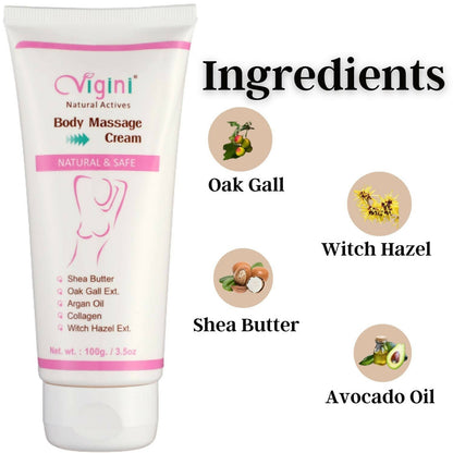 Vigini Natural Actives Bust Breast Body Toner Firming Massage Oil Cream