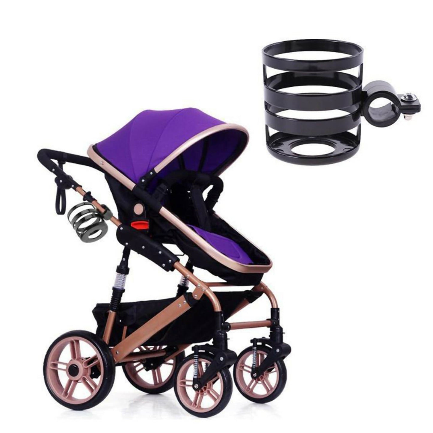 Safe-O-Kid Universal Stroller & Pram cup or Mug holder for kids- Black
