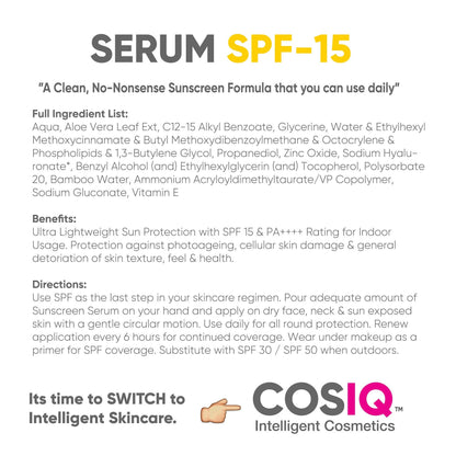 Cos-IQ Indoor Sunscreen Serum SPF 15 PA++++