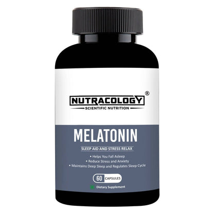 Nutracology Melatonin 3 mg Sleep Aid and Stress Relax Sleeping Aid Capsules - BUDEN