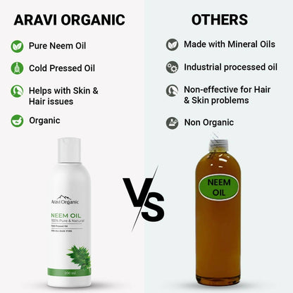 Aravi Organic 100 % Pure Cold Pressed Neem Oil