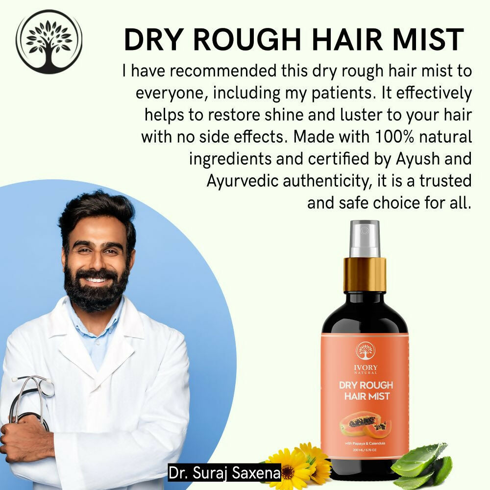 Ivory Natural Dry Rough Hair Mist - Reenergize, Moisturize, And Glow - Immediate Hydration For Dry Hair