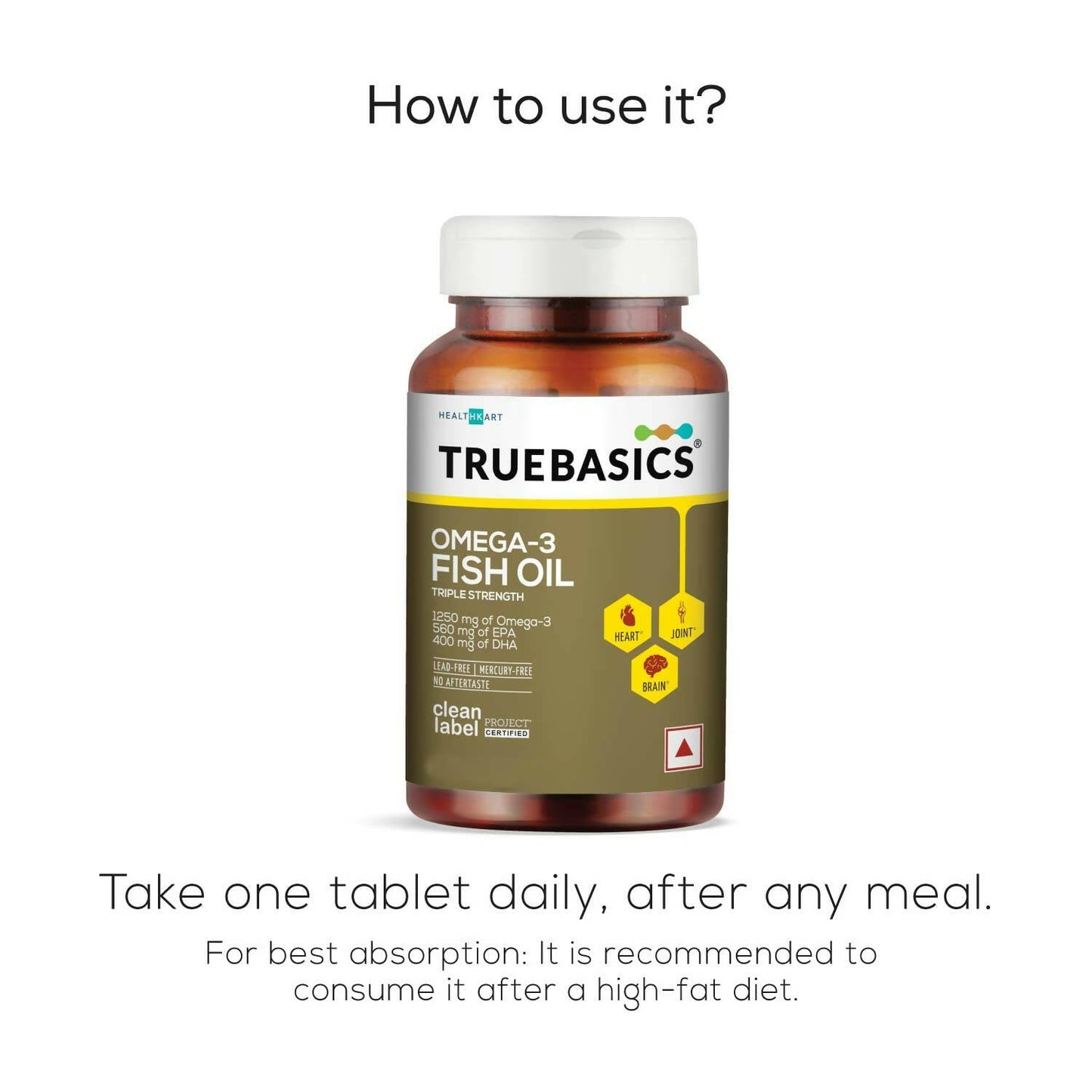 TrueBasics Omega-3 Fish Oil Capsules for Women & Men