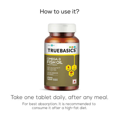 TrueBasics Omega-3 Fish Oil Capsules for Women & Men