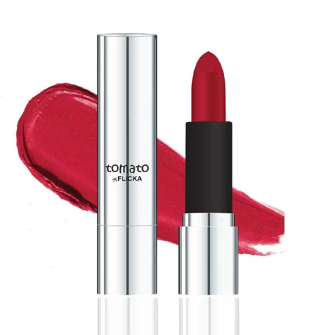 FLiCKA Tomato Red Matte Finish Lipstick Shade 01 - BUDNE