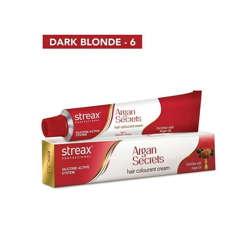 Streax Professional Argan Secrets Hair Colourant Cream - Dark Blonde 6