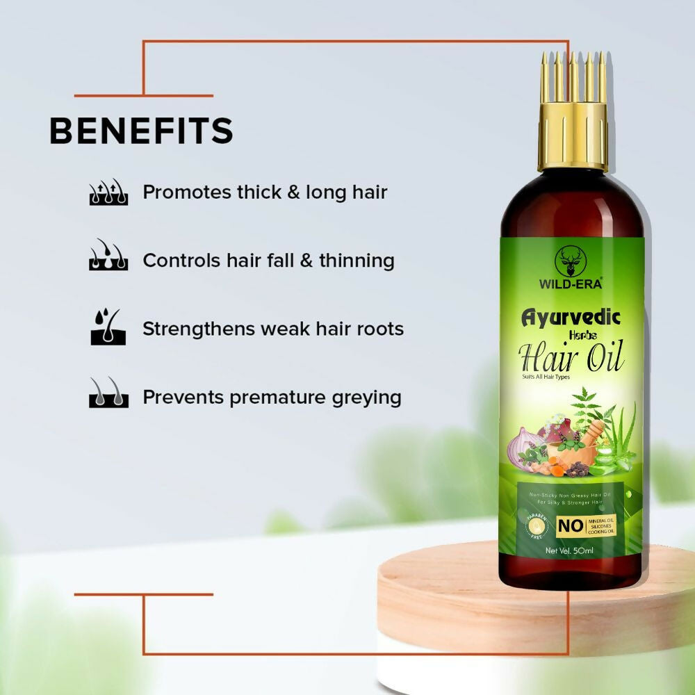 Wildera Bringha Ayurvedic Hair Oil, Hair Fall Control and Hair Growth with Bringharaj Oil