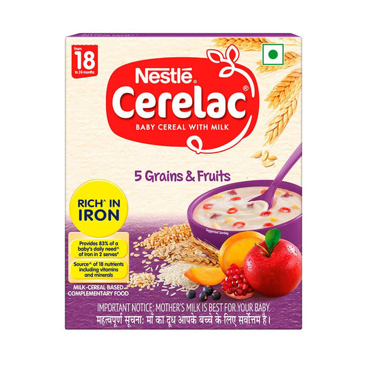 Nestle Cerelac Baby Cereal with Milk, 5 Grains & Fruits ???? From 18 to 24 Months -  USA, Australia, Canada 