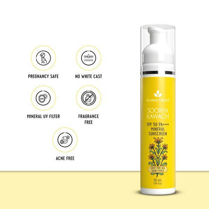 Avimee Herbal Soorya Kawach (Suncreen) SPF50 PA++++ For All Skin Types