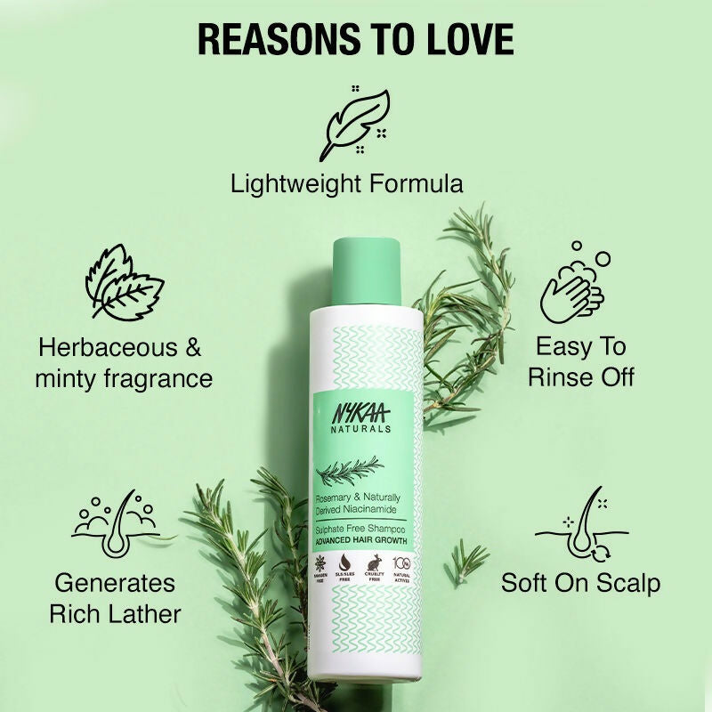 Nykaa Naturals Rosemary & Naturally Derived Niacinamide Shampoo + Mask Hair Growth