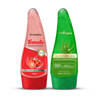 LA Organo Aloevera Gel & Tomato Hydrating Soothing Gel Combo