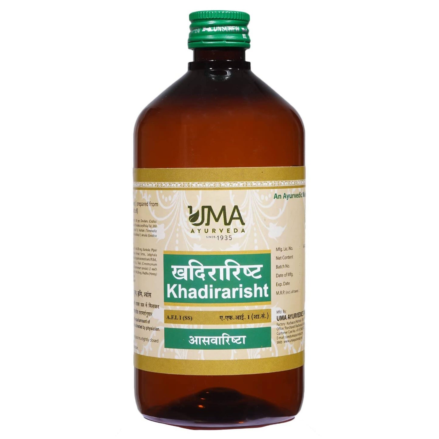 Uma Ayurveda Khadirarishta Syrup