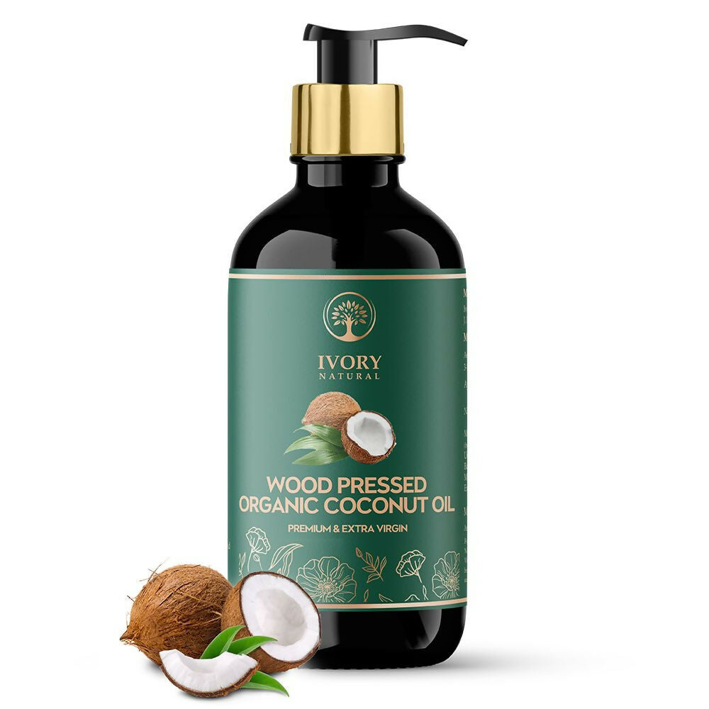 Ivory Natural Wood Pressed Organic Coconut Oil , Premium Extra Virgin Oil - For Radiant Skin, Hair Wellness & Baby Care