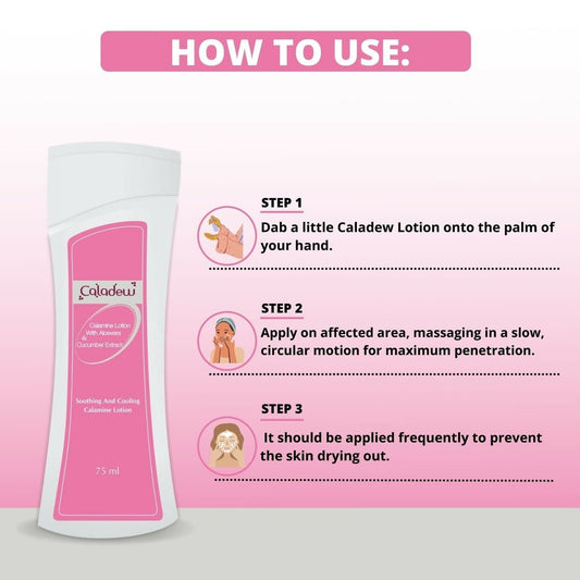 Caladew Calamine Lotion with Aloe Vera and Cucumber Extract