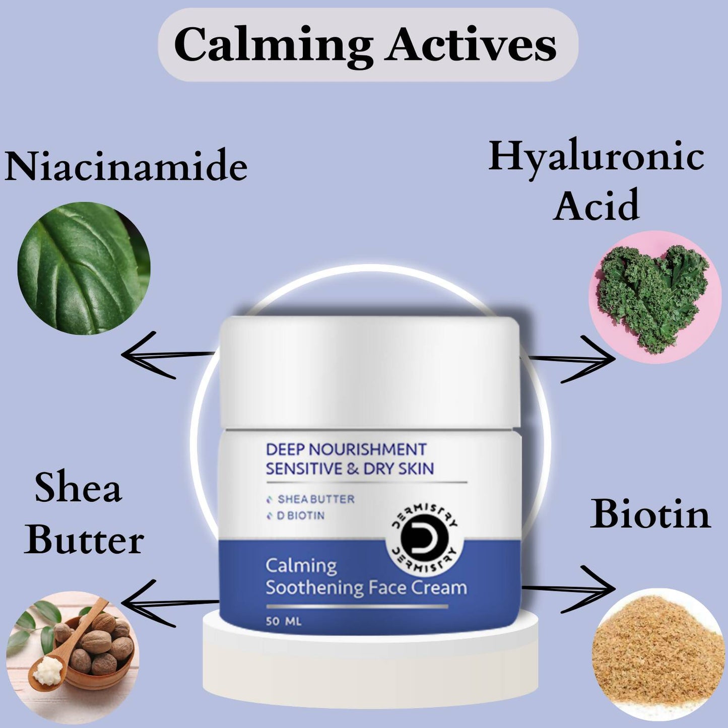 Dermistry Sensitive & Dry Skin Nourishing Body Butter & Calming Soothening Face Cream