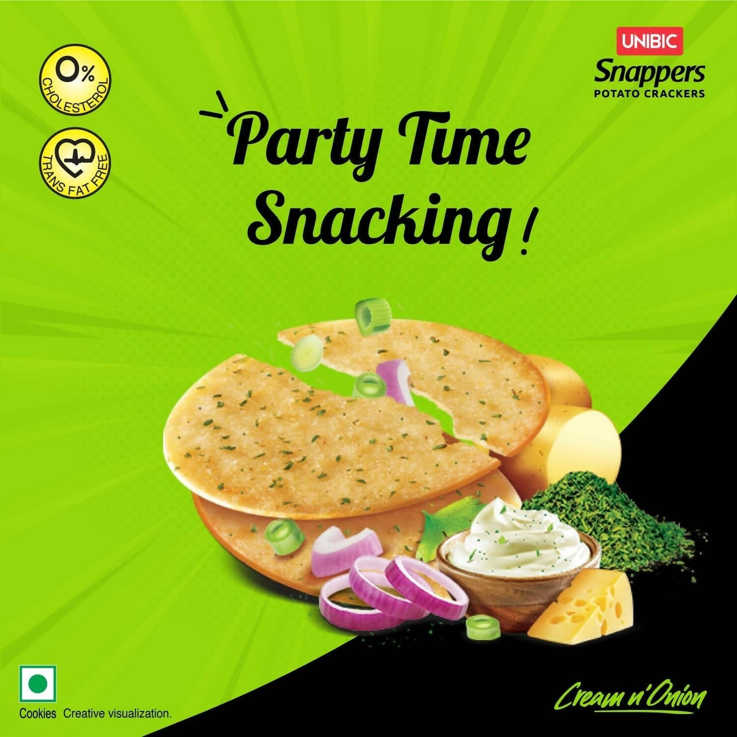 Unibic Foods Snappers Potato Crackers - Cream & Onion