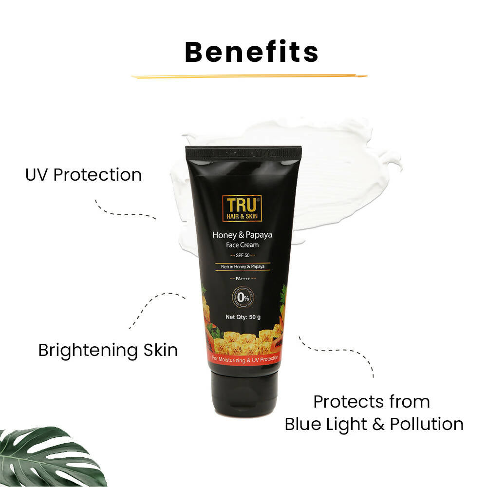 Tru Hair & Skin Honey & Papaya SPF 50 Face Cream