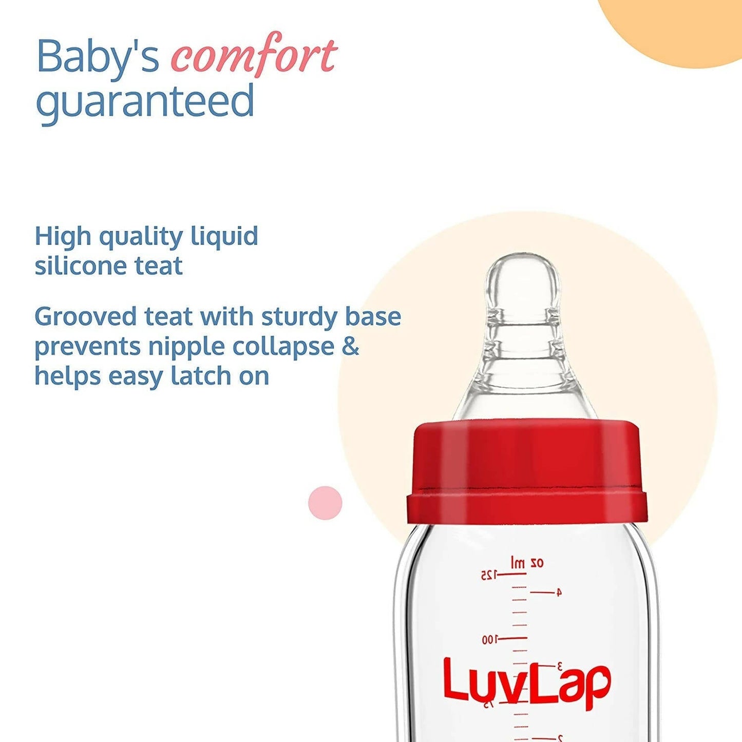 LuvLap Essential Slim Neck Glass Feeding Bottle