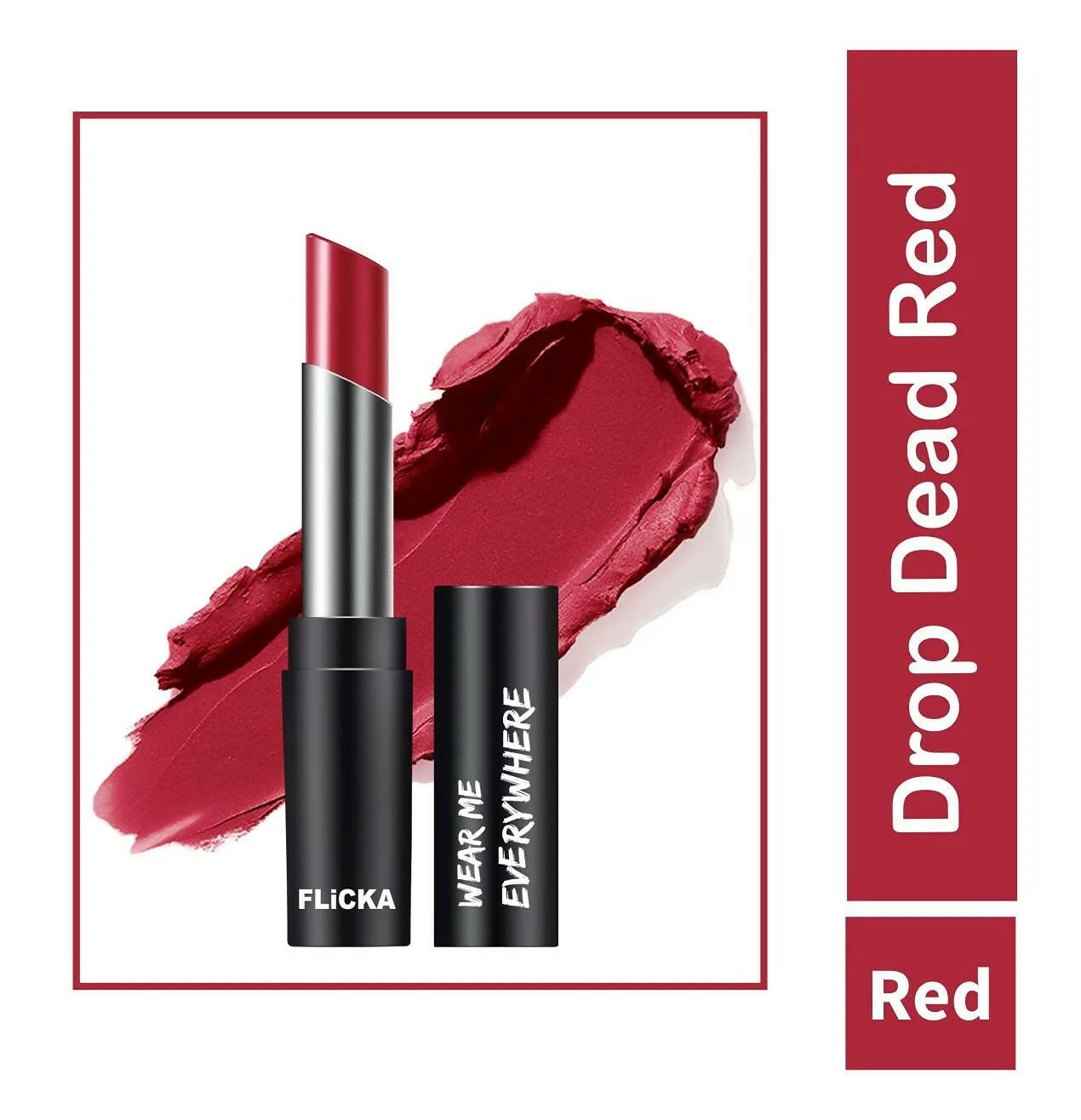 FLiCKA Wear Me Everywhere Creamy Matte Lipstick Drop Dead Red