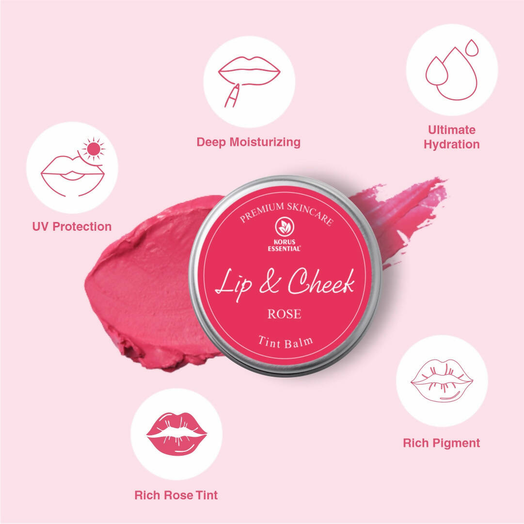 Korus Essential Rose Lip & Cheek Tint Balm