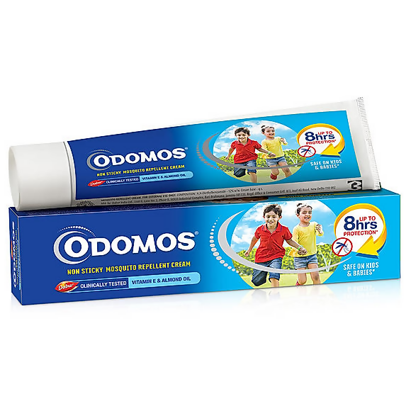 Dabur Odomos Non-Sticky Mosquito Repellent Cream With Vitamin E & Almond -  usa australia canada 