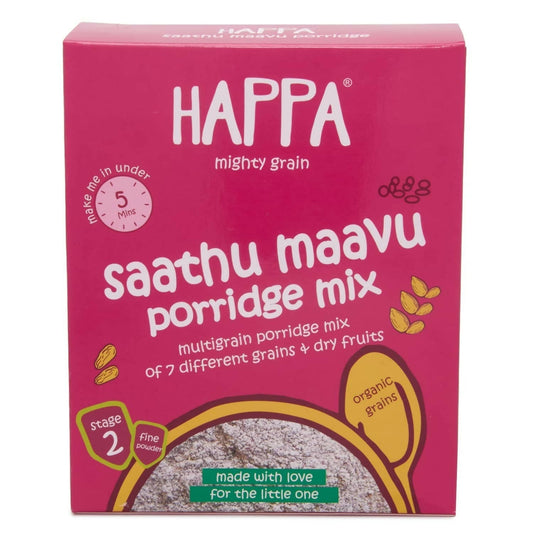 Happa Organic Baby Food Multigrain Saathu Maavu Porridge Mix -  USA, Australia, Canada 