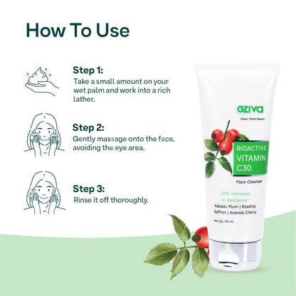 OZiva Bioactive Vitamin C30 Face Cleanser