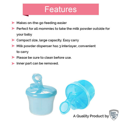 Safe-O-Kid BPA free Storage Container for Baby Milk powder - Blue