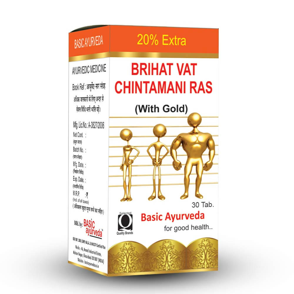 Basic Ayurveda Brihat Vat Chintamani Ras (With Gold) Tablets