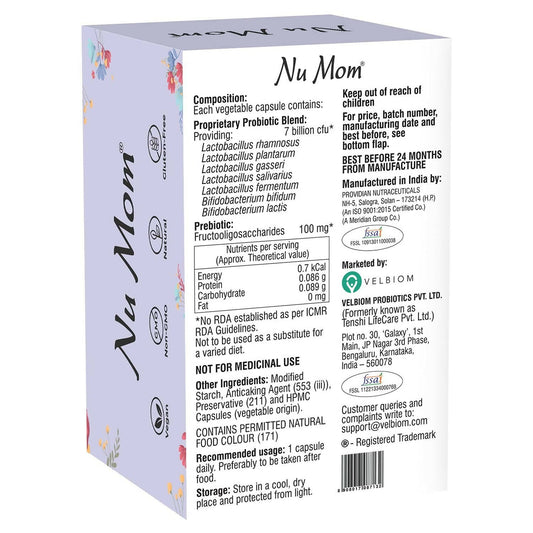 Velbiom Nu Mom Probiotic Health Capsules For Women