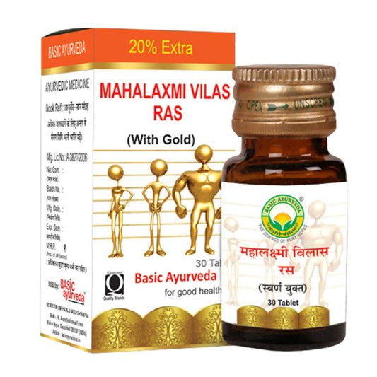 Basic Ayurveda Mahalaxmi Vilas Ras (With Gold) Tablets