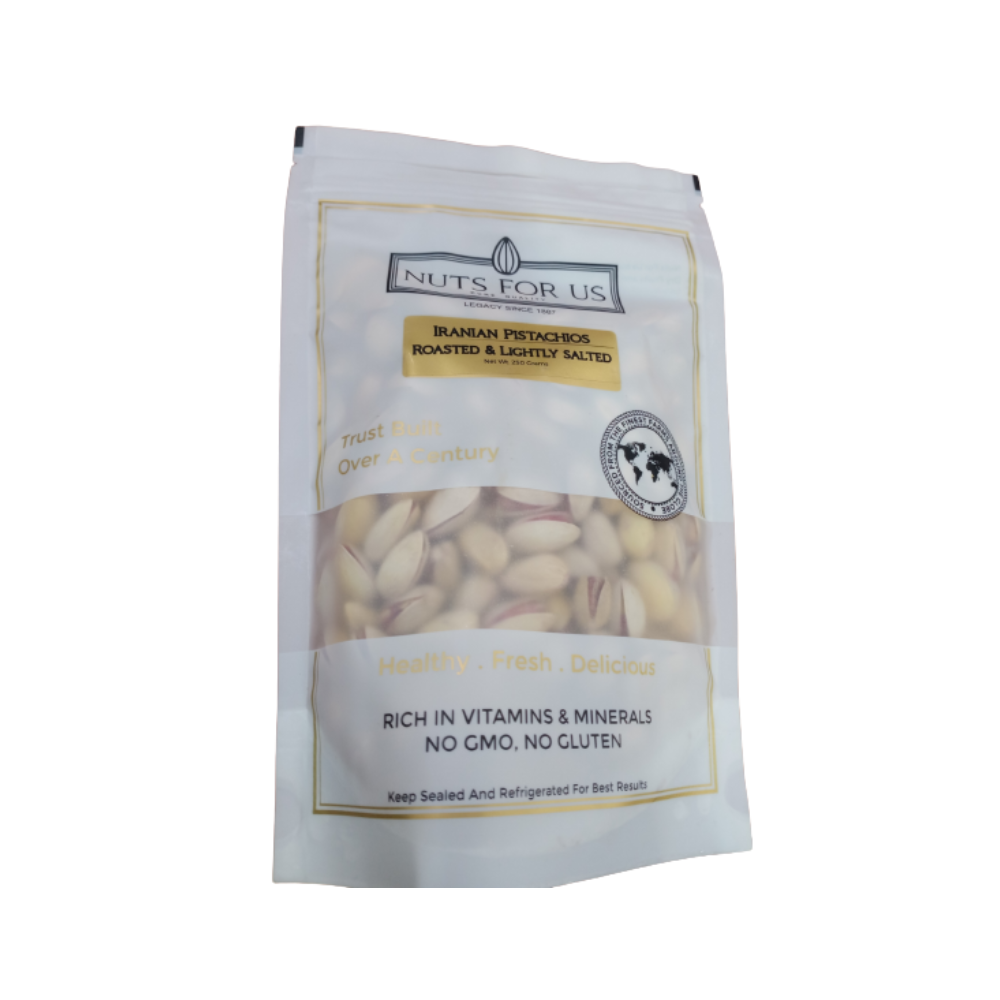 Nuts For Us Roasted Iranian Pistachios (Slightly Salted) - BUDNE