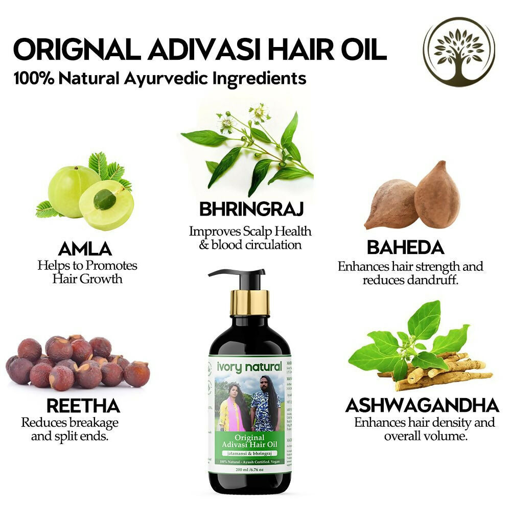 Ivory Natural Adivasi Hair Oil For Growth Of Hair, Hair Strengthening & Nourishment