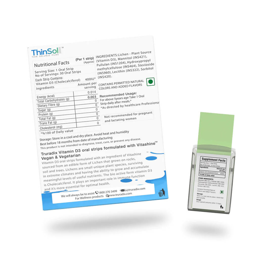 Truradix Vegan Vitamin D3 Oral Strips