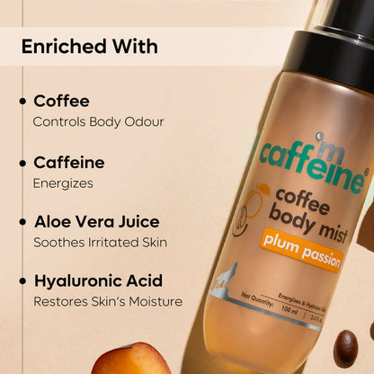 mCaffeine Plum Passion Energizing Coffee Body Mist