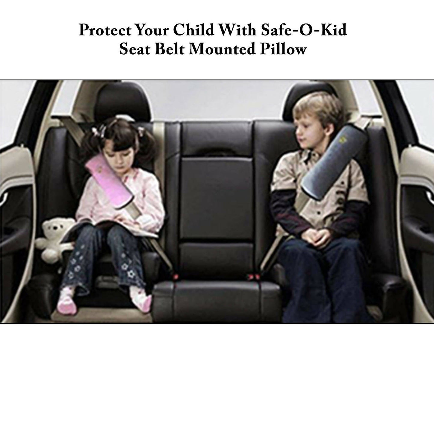 Safe-O-Kid Car Safety Cushioned seat Belt Strap for Toddlers Set of 2