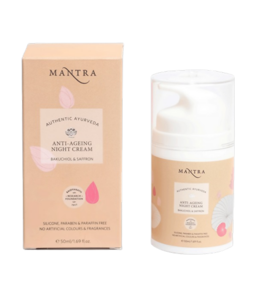 Mantra Herbal Anti-Ageing Night Cream Bakuchiol & Saffron - BUDNEN