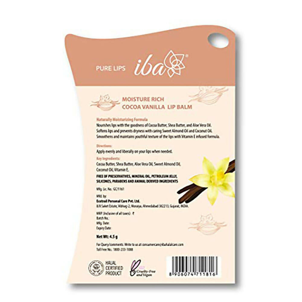 Iba Moisture Rich Lip Balm - Cocoa Vanilla