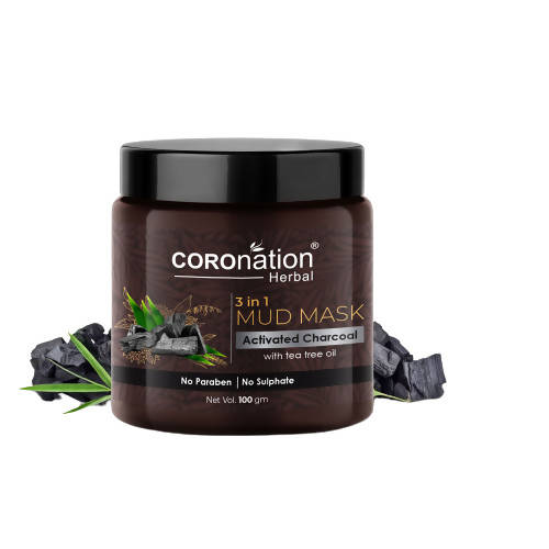 Coronation Herbal Activated Charcoal 3 in 1 Mud Mask with Tea Tree Oil - usa canada australia