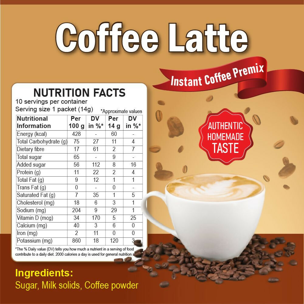 Naivedyam Instant Coffee Latte Premix Powder Sachets